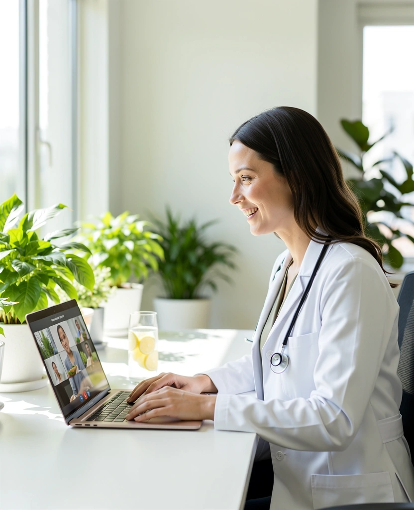 Ernährungscoach im Online-Gespräch